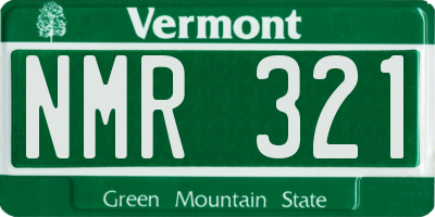 VT license plate NMR321
