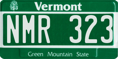 VT license plate NMR323