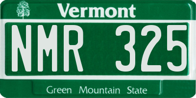 VT license plate NMR325