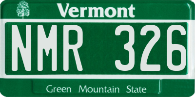 VT license plate NMR326
