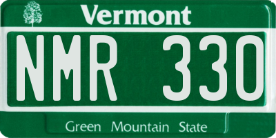 VT license plate NMR330
