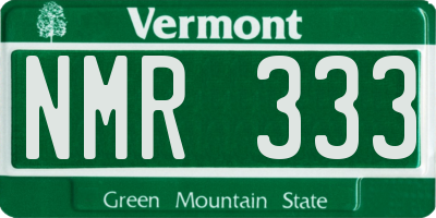 VT license plate NMR333