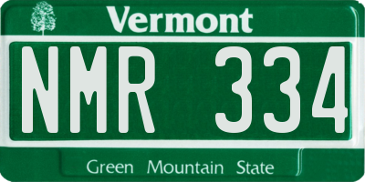 VT license plate NMR334