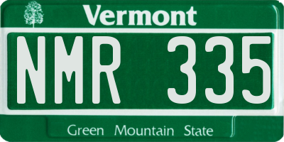 VT license plate NMR335