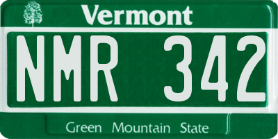 VT license plate NMR342