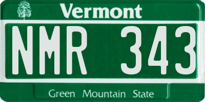 VT license plate NMR343