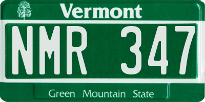 VT license plate NMR347