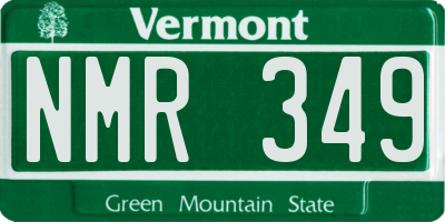 VT license plate NMR349