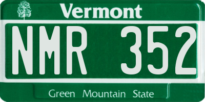 VT license plate NMR352