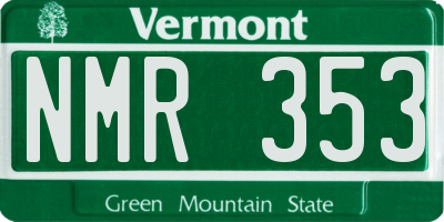 VT license plate NMR353