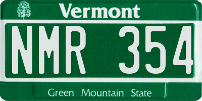 VT license plate NMR354