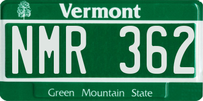 VT license plate NMR362
