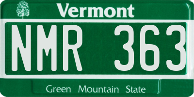 VT license plate NMR363