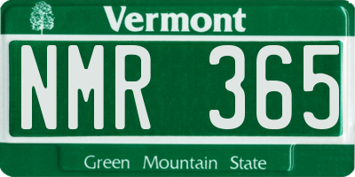 VT license plate NMR365