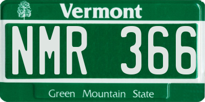 VT license plate NMR366
