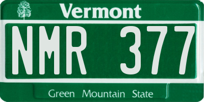 VT license plate NMR377