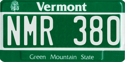 VT license plate NMR380