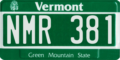 VT license plate NMR381