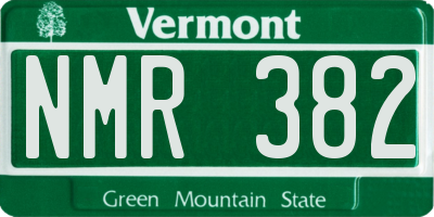 VT license plate NMR382
