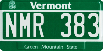 VT license plate NMR383