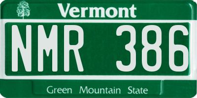 VT license plate NMR386