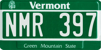 VT license plate NMR397