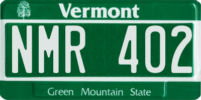 VT license plate NMR402