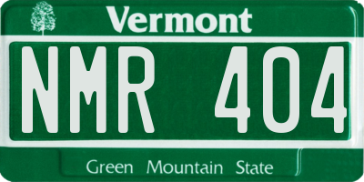 VT license plate NMR404