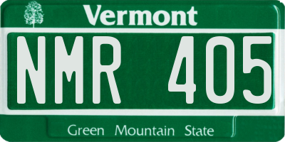 VT license plate NMR405