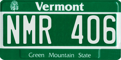 VT license plate NMR406