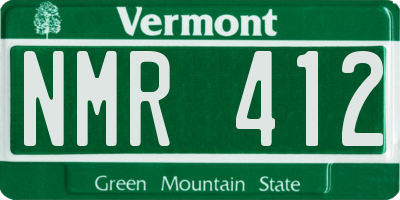 VT license plate NMR412