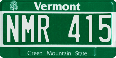 VT license plate NMR415