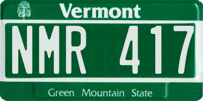 VT license plate NMR417