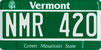 VT license plate NMR420