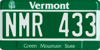 VT license plate NMR433