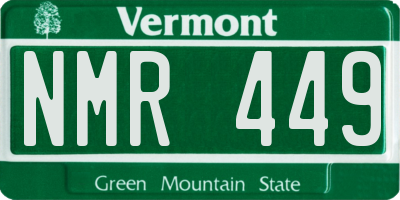 VT license plate NMR449