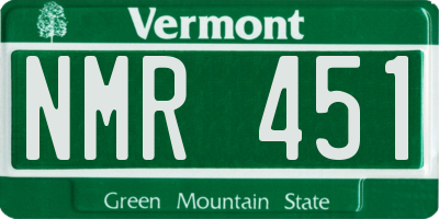 VT license plate NMR451