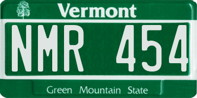 VT license plate NMR454