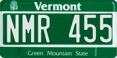 VT license plate NMR455