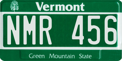 VT license plate NMR456