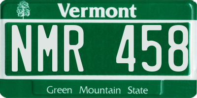 VT license plate NMR458