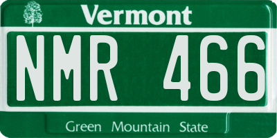 VT license plate NMR466