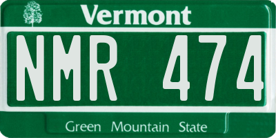 VT license plate NMR474