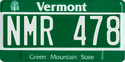 VT license plate NMR478