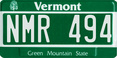 VT license plate NMR494