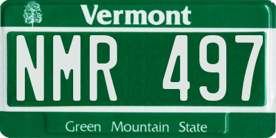 VT license plate NMR497