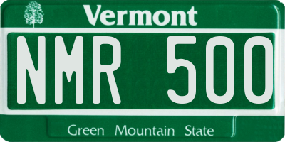 VT license plate NMR500