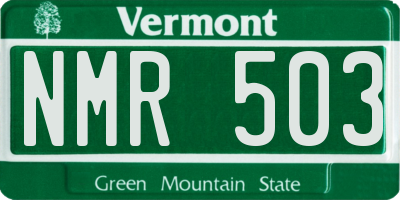 VT license plate NMR503