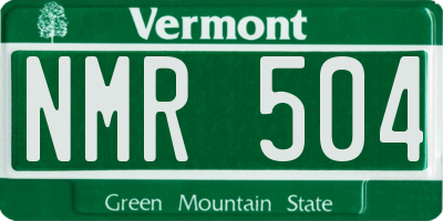 VT license plate NMR504