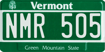 VT license plate NMR505